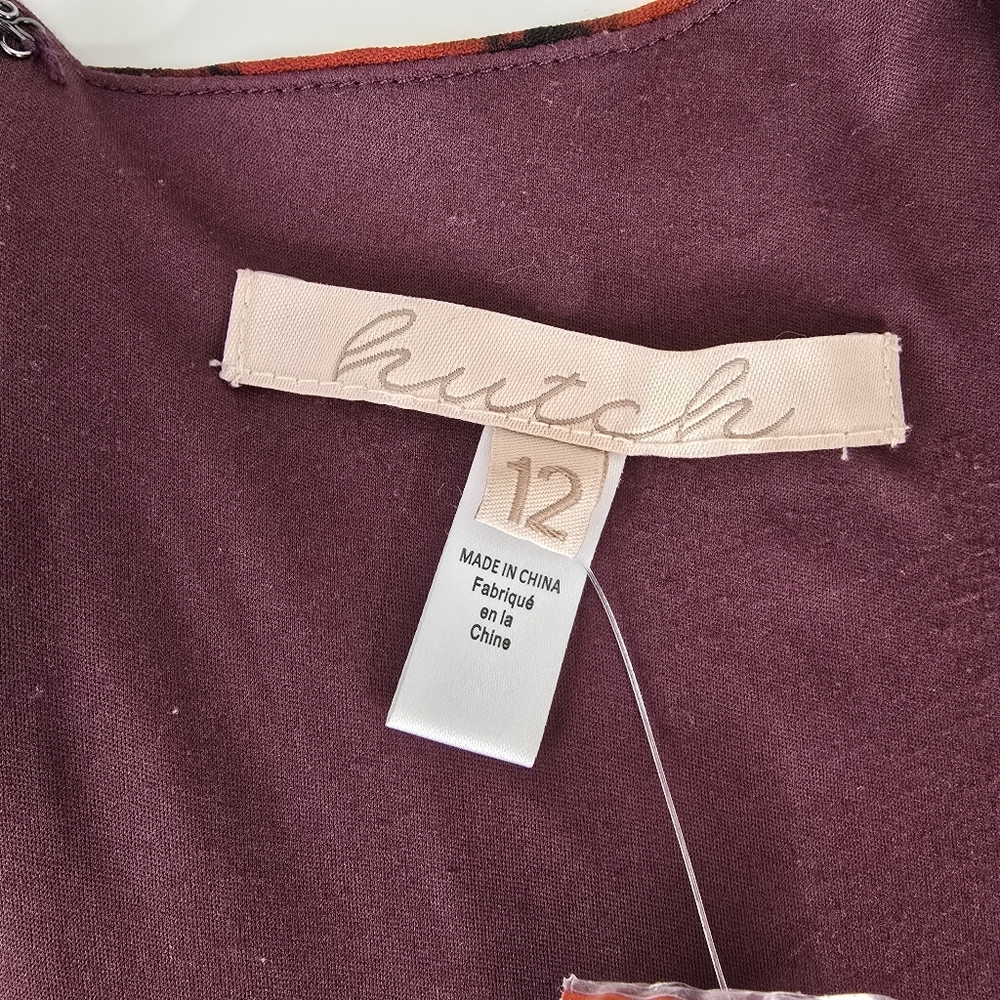 NWT Hutch Poppy Puff Sleeve Square Neck Mini Dress Size 12 Red Floral - Picture 14 of 16